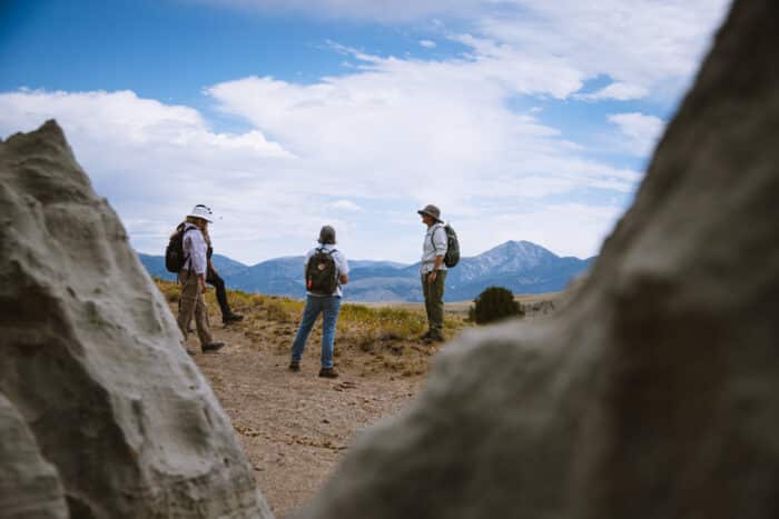 Group of people on a Discover It hike with Upper Canyon Outfitters showcasing Montana's natural beauty